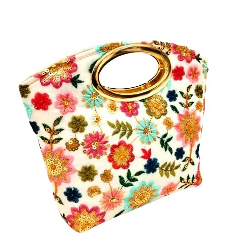 Betterminds Womens purse, Bags for ladies, Bridal bags. Floral design with Gold handle - Review, Price and Buying Guide