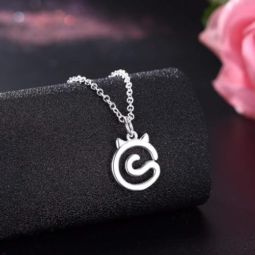 Collier d'oreille de chat argent 925 chaîne Kitty femmes fille - 3