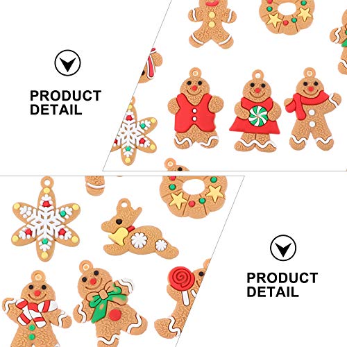 ULTECHNOVO 12 PeÃ§as de Mini Boneco de Gengibre Enfeites Boneca Boneco de Gengibre Pendurados Enfeit