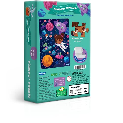Aventura no Espaço - Quebra-cabeça - 60 peças, Toyster Brinquedos, Multicolorido