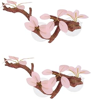 minkissy 2 Peças De Ramos De Resina Simulada Acessórios Para Tanque Gecko Acessórios Para Tanque De Lagarto Plantas De Aquário Artificiais Plantas De Répteis Decorações De Terrário De