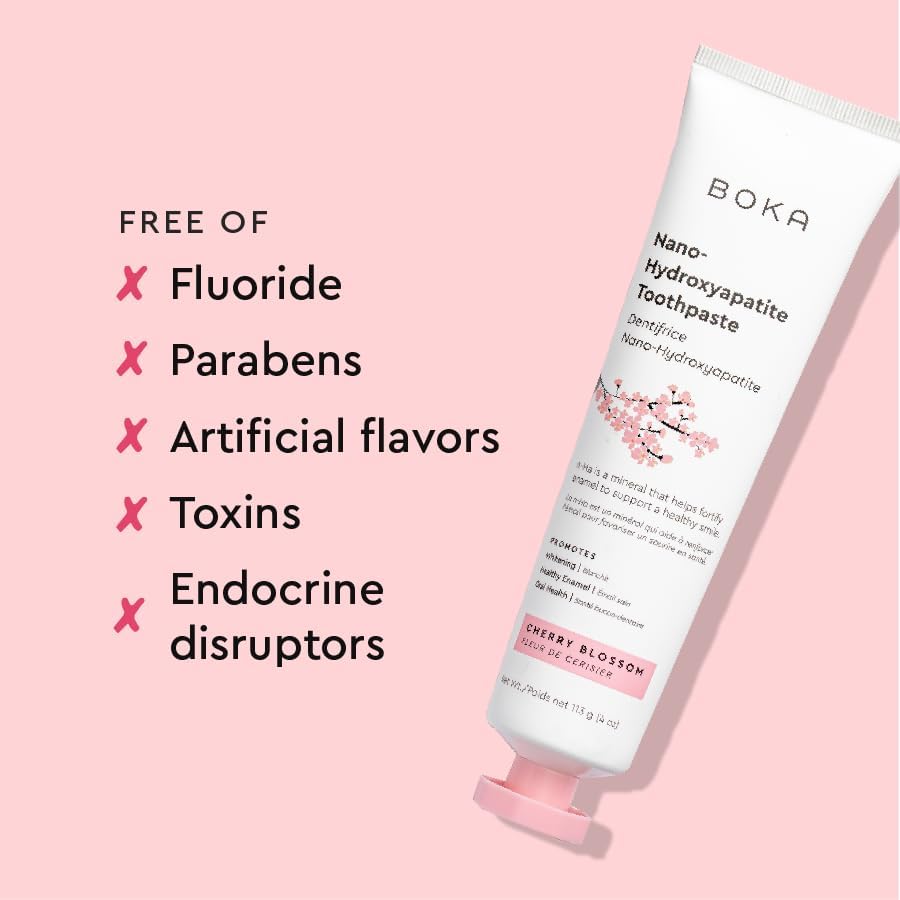 Miniatura 6 de Boka Pasta de dientes sin flúor, nanohidroxiapatita, remineralizante, dientes sensibles, blanqueamiento, cuidado bucal recomendado por dentistas