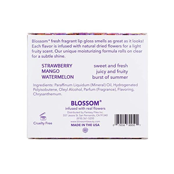 Blossom Roll-On LIP GLOSS Set Strawberry/Mango/Watermelon