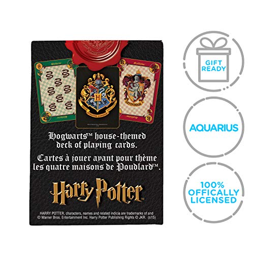 AQUARIUS Harry Potter Playing Cards - House Crests Themed Deck of Cards for Your Favorite Card Games - Officially Licensed Harry Potter Merchandise & Collectibles