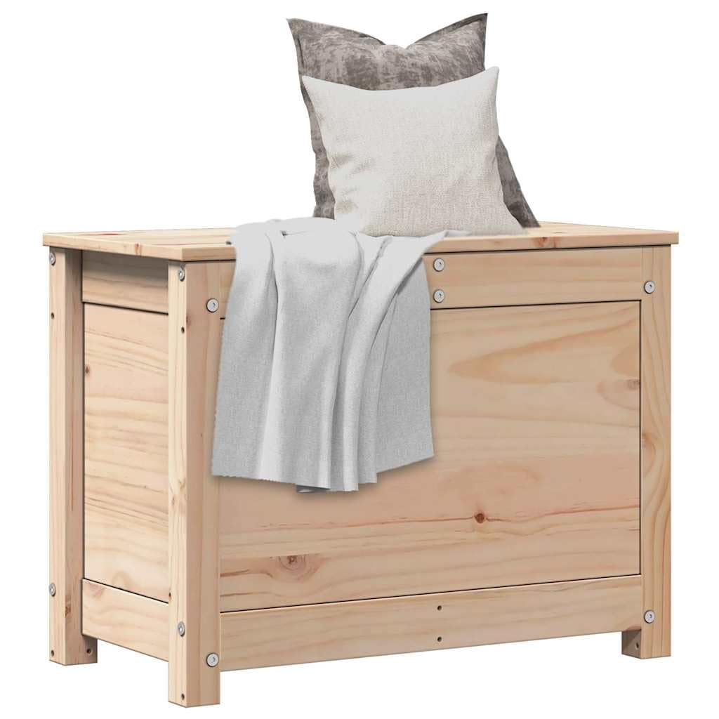 Truhe 60x32x45,5 cm Massivholz Kiefer | Deckel mit Gasdruckfeder, Reichlich Stauraum, Robust und Stabil, Mit Montageanleitung