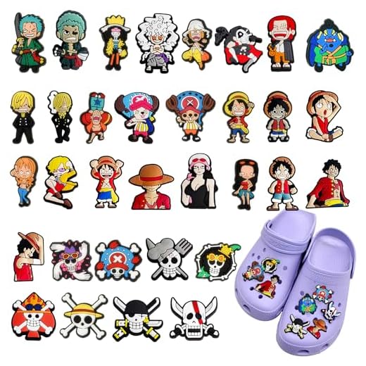 One Piece Pin para Crocs Niños, One Piece Accesorios para Crocs Zuecos, One Piece Zapatos Charms para Crocs, One Piece Adornos para Crocs, Animados Shoe Charms One Piece, Adorno Zapatos One Piece