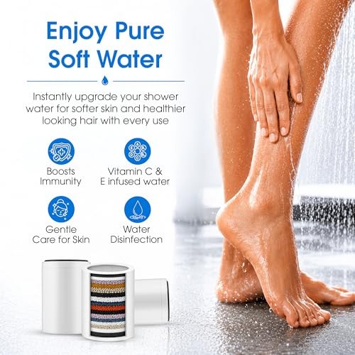 Image of DOCAT 15 Stage Replacement Cartridge for Shower & Tap Filter, Hard Water Softener Cartridge, Removes Chlorine, Sediments & Bad Odor, Reduces Hair Fall & Dry Skin, Compatible with Most PF 15 Filters