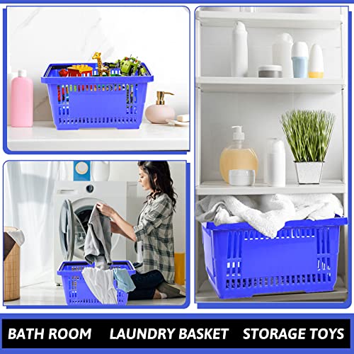 Remerry Set Of 20 Shopping Basket With Handles 18 L Plastic Grocery Basket 16.9 X 11.8 X 9.1 Inch Portable Store Basket Bulk Hand Shopping Basket For Retail Store Supermarket Grocery Supplies thumb #5
