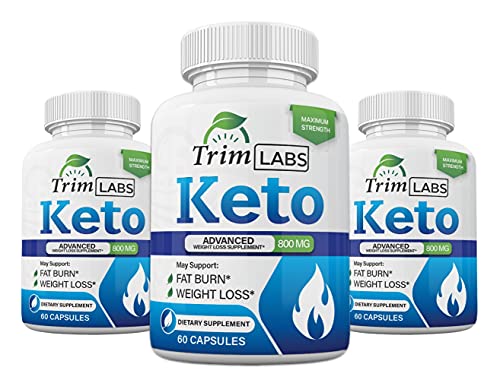 (3 Pack) Trim Labs Keto Advanced Weight Loss Support, Trim Labs Keto Pills, 180 Capsules, 3 Months Supply
