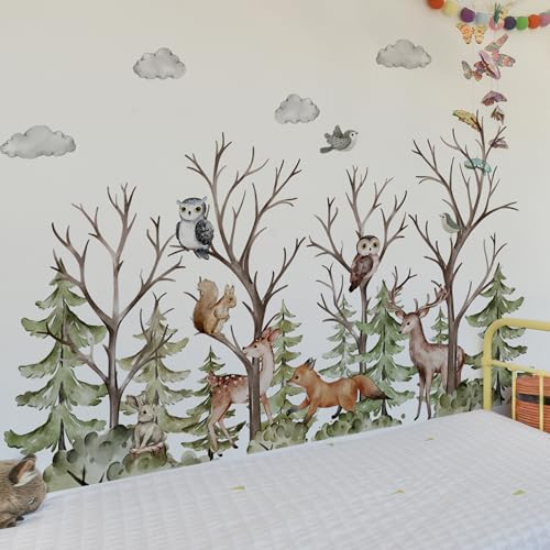 Vinilos decorativos animales bosque 51.57x33.28 pulgadas miniatura 6