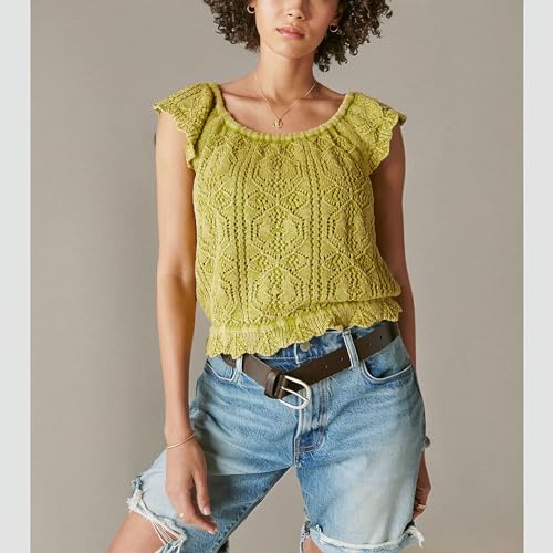 Image of Lucky Brand Womens Lucky Brand Women's Flutter Sleeve Knit PulloverPullover Sweater
