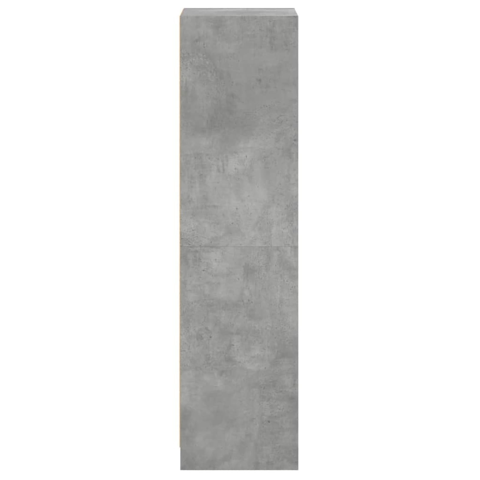 Homgoday Highboard mit Glastüren Betongrau 35x37x142 cm Hochschrank Buffetschrank Hochschrank Wohnzimmermöbel Konsolenschrank Display Freistehend Aufbewahrungseinheit Möbel