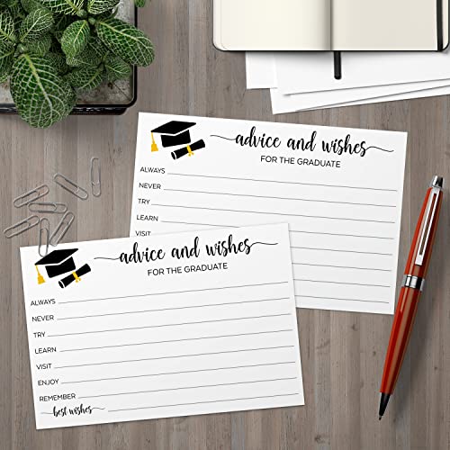 image for 321Done Advice and Wishes for The Graduate Cards 4x6 White 50-Pack, Ma