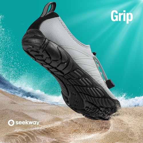 Image of SEEKWAY Mens Womens Water Shoes Quick-Dry Aqua Sock Barefoot Athletic Sports Shoes for Outdoor Beach Swim surf Walking Diving Boating Hiking Pool