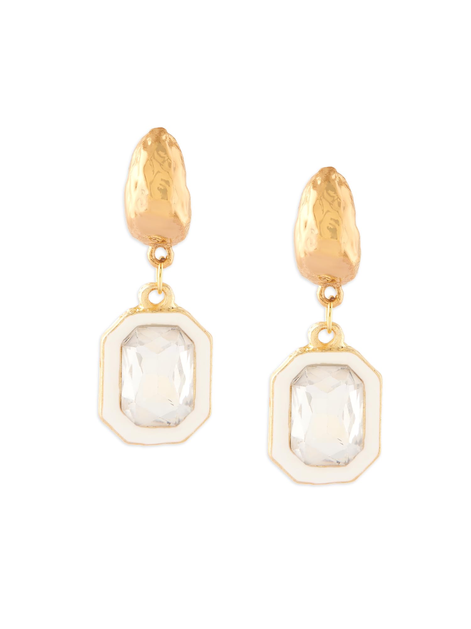 Zaveri Pearls White Enamel Dazzling Stone Embellished Bling Contemporary Drop Earring For Women-ZPFK17628 (B0CWV3JWWY) Amazon Price History, Amazon Price Tracker
