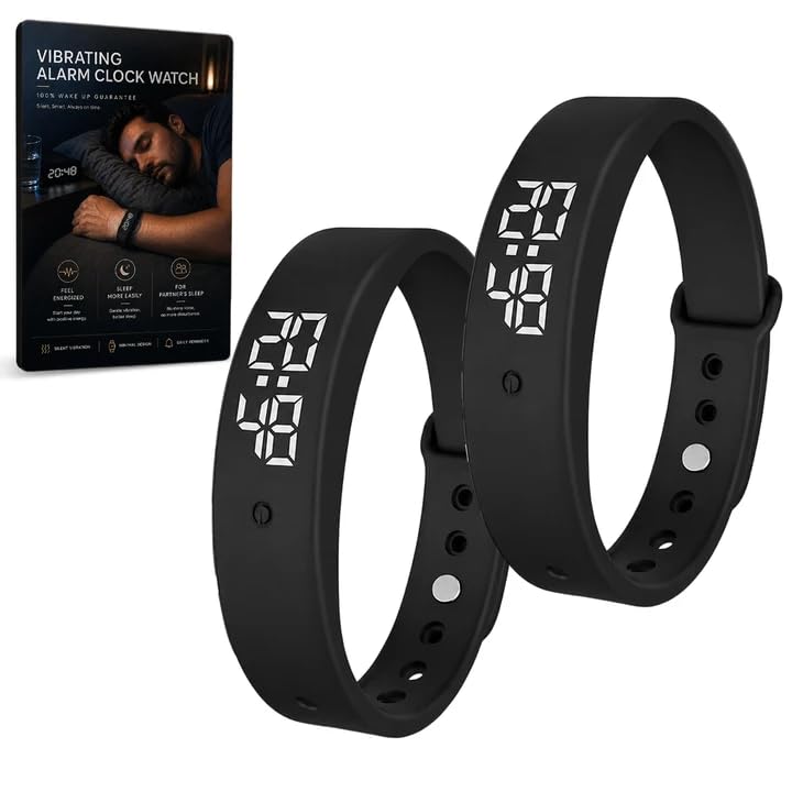 Amazon.com: Vibrating Alarm Wristband Heavy Sleepers Adults Wrist Band  Shock Clock Watch Bands for Deaf People Silent Bracelet Sleeper Wearable  Bed Shaker Sleep Tracker Ring Watches Sleep Apnea (2pcs Black) : Home