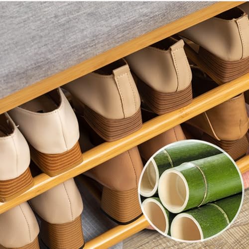 Banc à chaussures en bois meuble de rangement entrée compact - 3