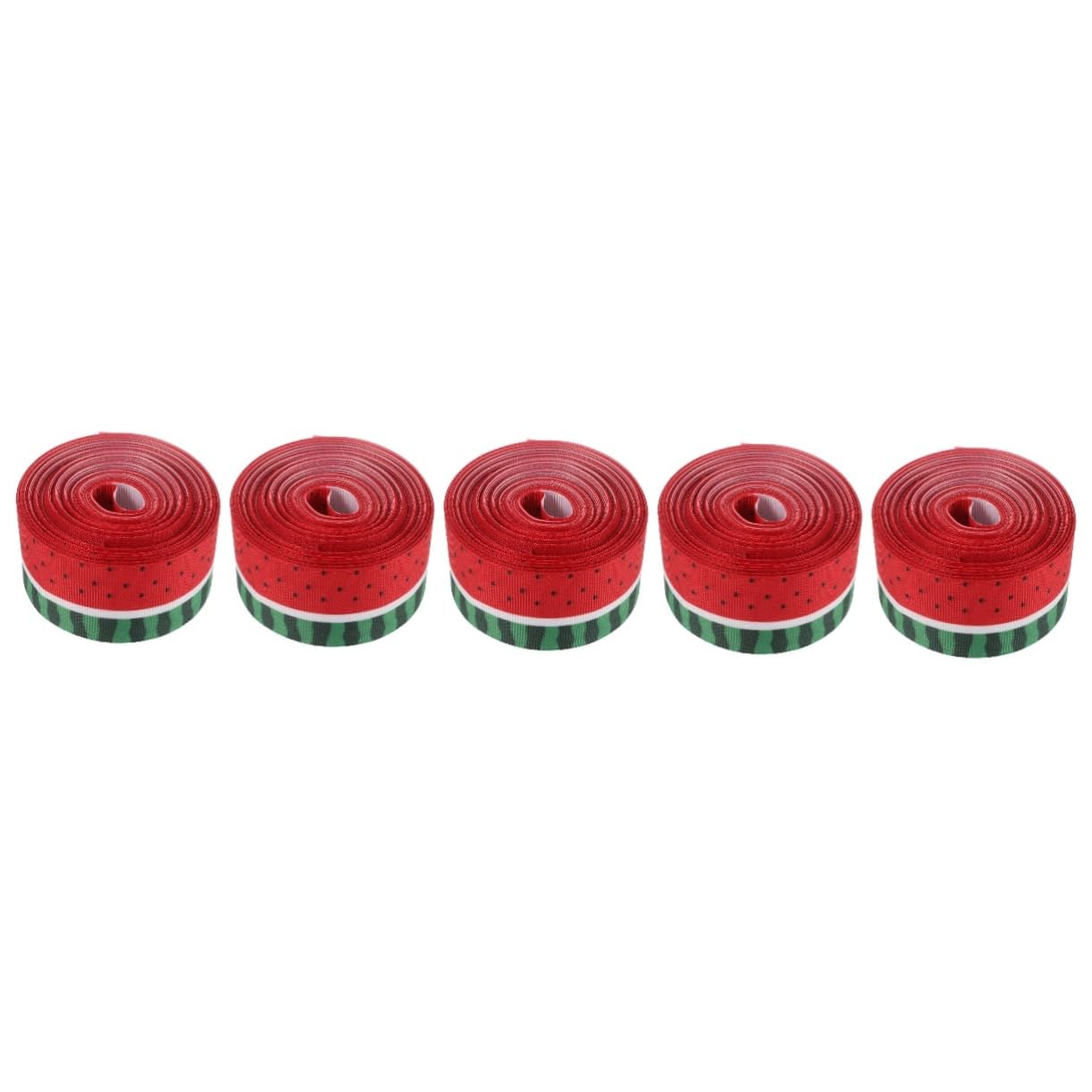 NUOBESTY 5rollen Wassermelonen-muster Geschenkband Yards Satinband Für Diy-dekoration Geschenkverpackung Und Bastelprojekte Leicht Und Tragbar Für Hochzeiten Partys Und Anlässe