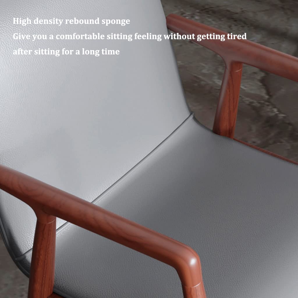 Fauteuil de salle à manger du milieu du siècle avec siège en similicuir rembourré en bois d'hévéa pour salon, cuisine, chambre à coucher et café vert