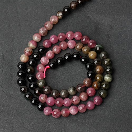 JARTC AAA Round Tourmaline Beads Natural Tourmaline Stone Beads DIY Loose Beads For Bracelet Making Strand 15