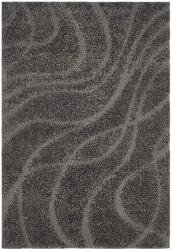 Image of Urban Modern Decor Features 7x10 Feet Modern Soft Shaggy Carpet Thick, Fluffy & 2 inch Pile Shag Rug for Your Kids Room, Bedroom & Livingroom(7x10 feet, Dark Grey D)
