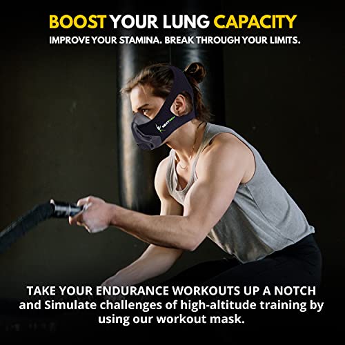 NEXTGEN Breathing Workout Mask - Enhance Stamina & Endurance | 24-Level Adjustable Airflow for Optimal Lung Performance | Elevate Cardio & Gym Training for Men & Women