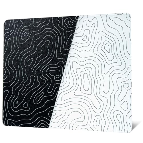 Image of XVX Glass Mousepad for Gaming, Topographic Hard Gaming Mouse pad, Professional Large Mouse Mat 410mm*310mm, Special Glass Surface with Improved Precision and Speed