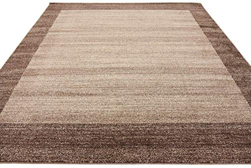 Image of Unique Loom Del Mar Collection Area Rug - Abigail (7' 10 inch Square, Light Brown / Beige)