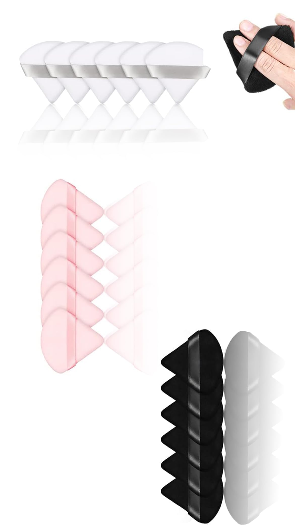 Sweet seven 18-Pack of Soft Triangle Powder Puffs for Flawless Makeup Application - Ideal for Loose Powder, Mineral Powder, and Body Powder - Essential Makeup Tool Set