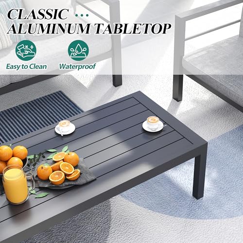 Gartoo B0D25V8Z5G Outdoor Aluminum Furniture Set - 5 Pieces Modern Patio Conversation Sofa Sets thumb #5