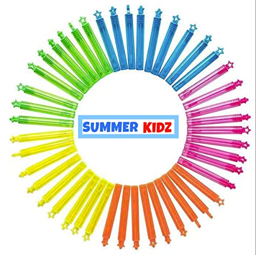 Summer Kidz 48 Piece Bulk Bubble Wand Set - Exciting Party Favors for Kids, Outdoor Fun, Events, Birthdays, Celebrations, Return Gift, Fun Filled Celebrations, Halloween, Wedding