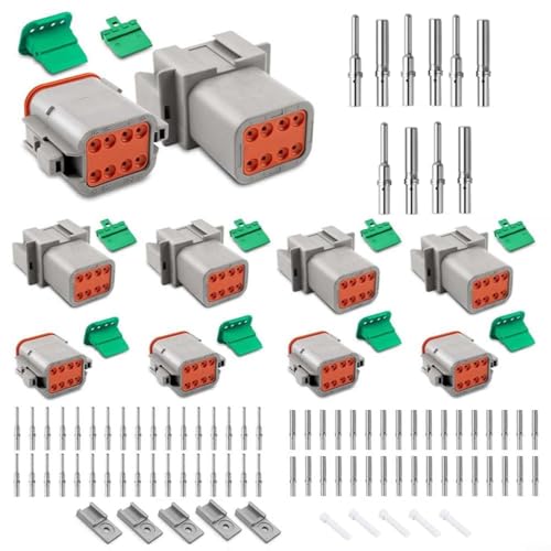 JGmotorfi Paquete de cinco conectores DT robustos con clasificación IP68 con componentes esenciales diseñados para conexiones seguras en cableado estándar (8 pines)