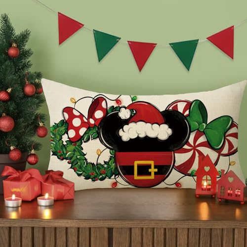 Ussap US-596-PC-S12 Christmas Cartoon Mouse Lumbar Decorative Throw Pillow Cover 12 X 20 thumb #4