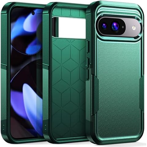 Raysmark for Google Pixel 9/9 Pro Case, [Shockproof] Military Grade Proof Protection [Dropproof] Rugged Protective Heavy Duty Phone Case Cover for Google Pixel 9/9 Pro (Green) Cover