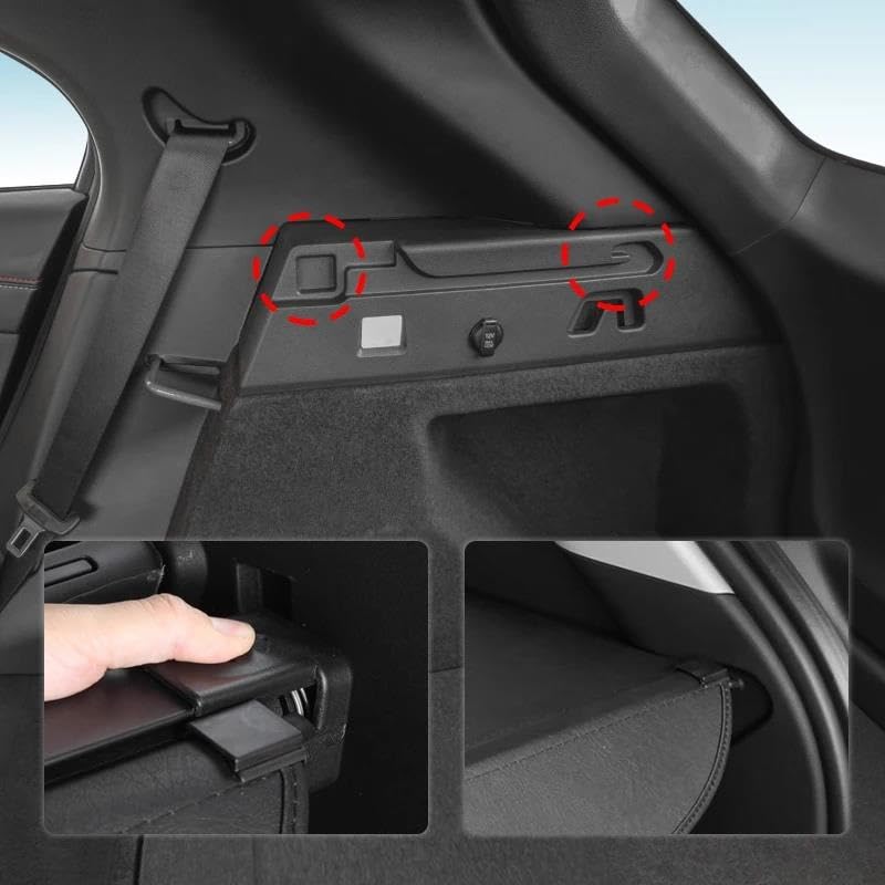 Generico Posteriore Copribagagli per NETA X 2023 2024 2025 Retrattile Tronco Cargo Copertura Pacchi Cremagliera Scudo Impermeabile Privacy Accessori Auto Copertura Bagagliaio(Pelle)