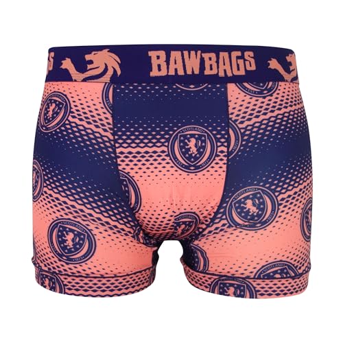 Bawbags Scotland National Team Fade Cool De Sacs Mens Technical Boxers - Moisture Wicking Performance Underwear Coral