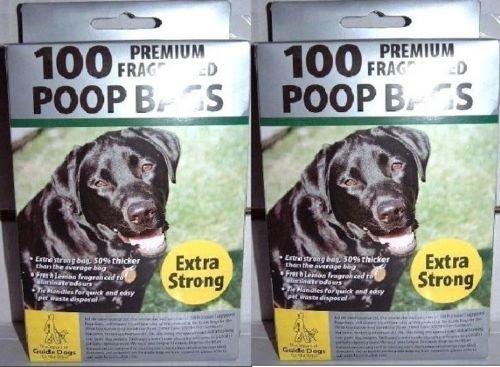200 Premium Extra Fuerte Negro Perro Poo Poop Bolsas Free P + P