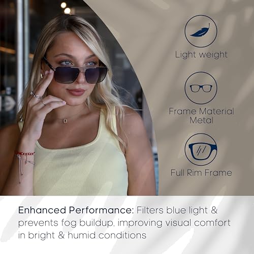 Florence Sunglasses Womens & Mens Glasses - Timeless Aviator Design with Durable Metal Frame Polarized3