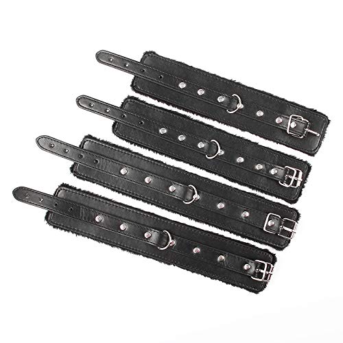 Cruz B/D/S/M Puños ajustables Correa de felpa para el muslo de cuero Kit para principiantes