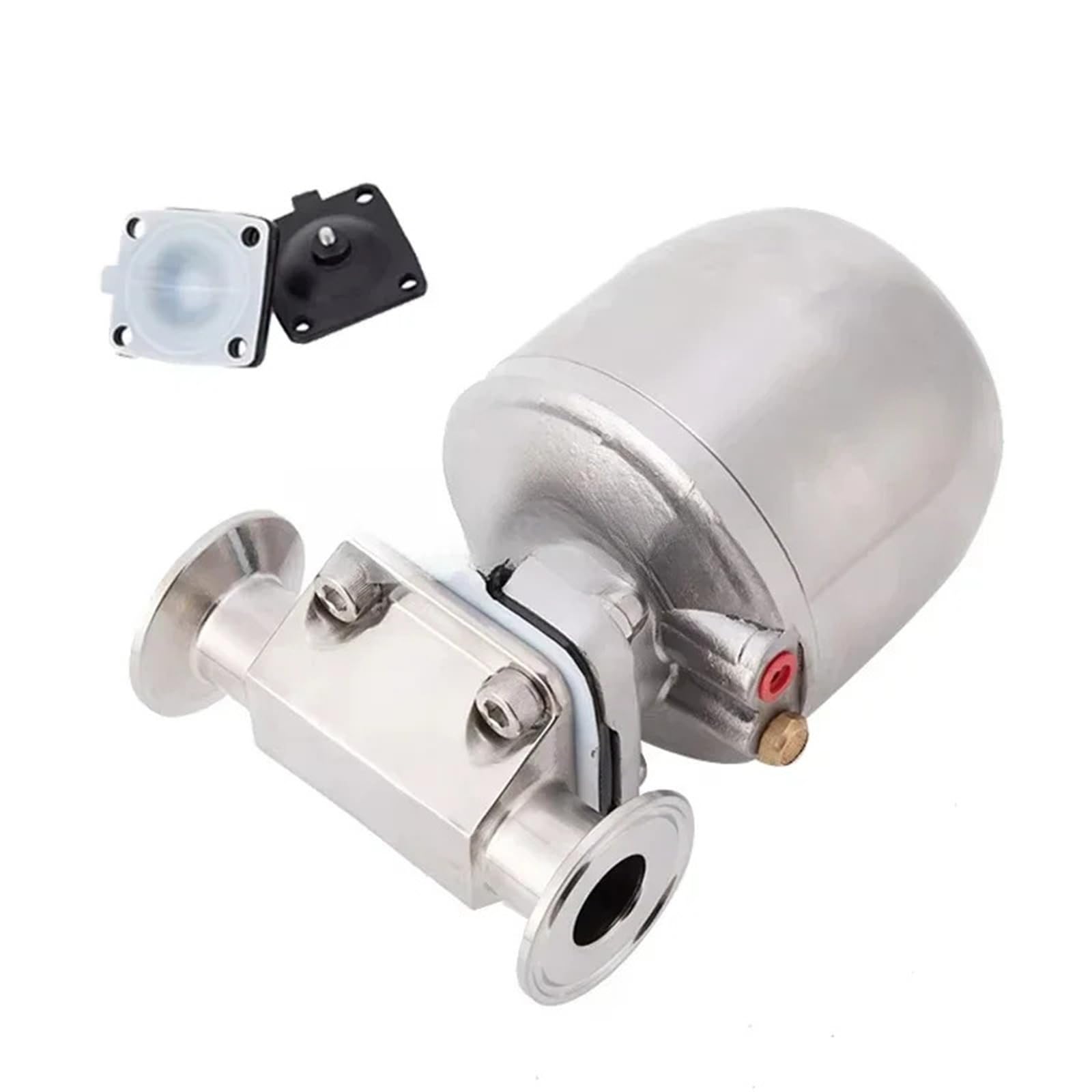 Belovek Stainless Steel Sanitary 650 Piston Actuated 2/2-Way Pneumatic Diaphragm Valve Model Metal(,2In)