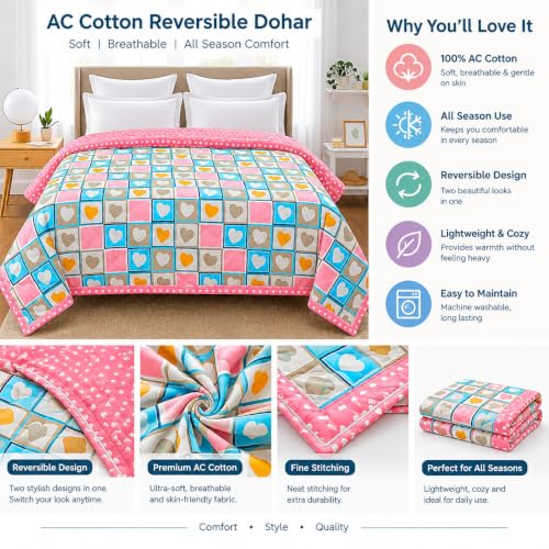 Image of Reversible Summer Blanket, AC Comforter AC Blanket for Summer | AC Comforter Double Cooling Quilt Dohar Bed