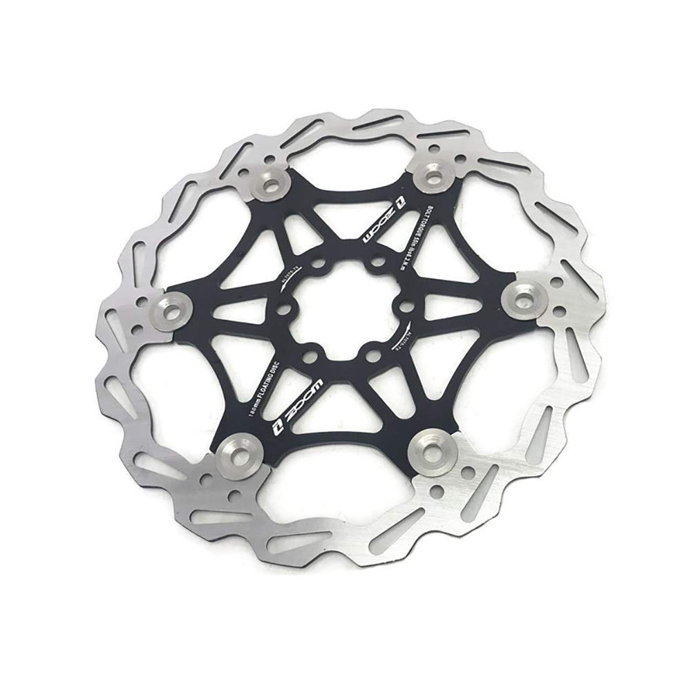 Zoom Shenzhen 160mm 180mm Floating Disc Brake Rotor with 6 Bolts Stainless Steel Bicycle Rotors for Road Bike Mountain Bike MTB BMX (Black 160mm 1pcs)