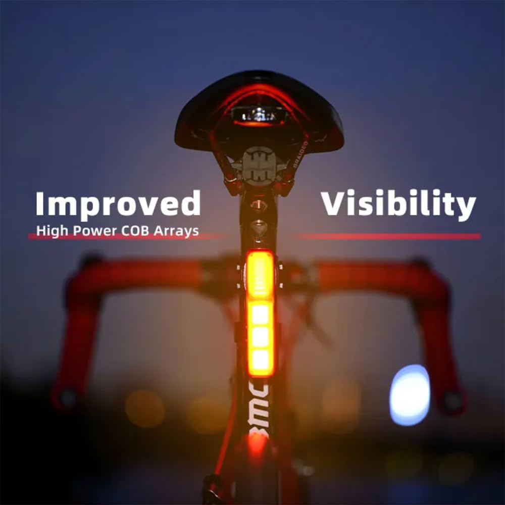 Luz Trasera Inteligente con Alarma De Ladrón Luz Trasera De Bicicleta Carga USB LED Luz De Advertencia Nocturna Bluetooth Alarma Antirrobo