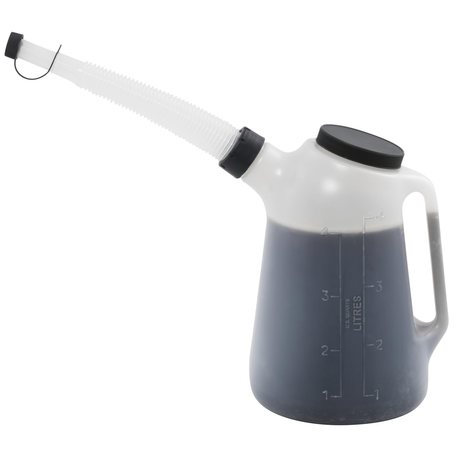 HASKYY Caraffa per olio 1,2,3,4,5,6,8, L, caraffa dosatrice (4 litri), colore: Bianco