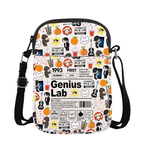 WSNANG Korean Group Crossbody Bag Genius Lab Bag Team Members Name Messenger Bag Music Lover Merchandise