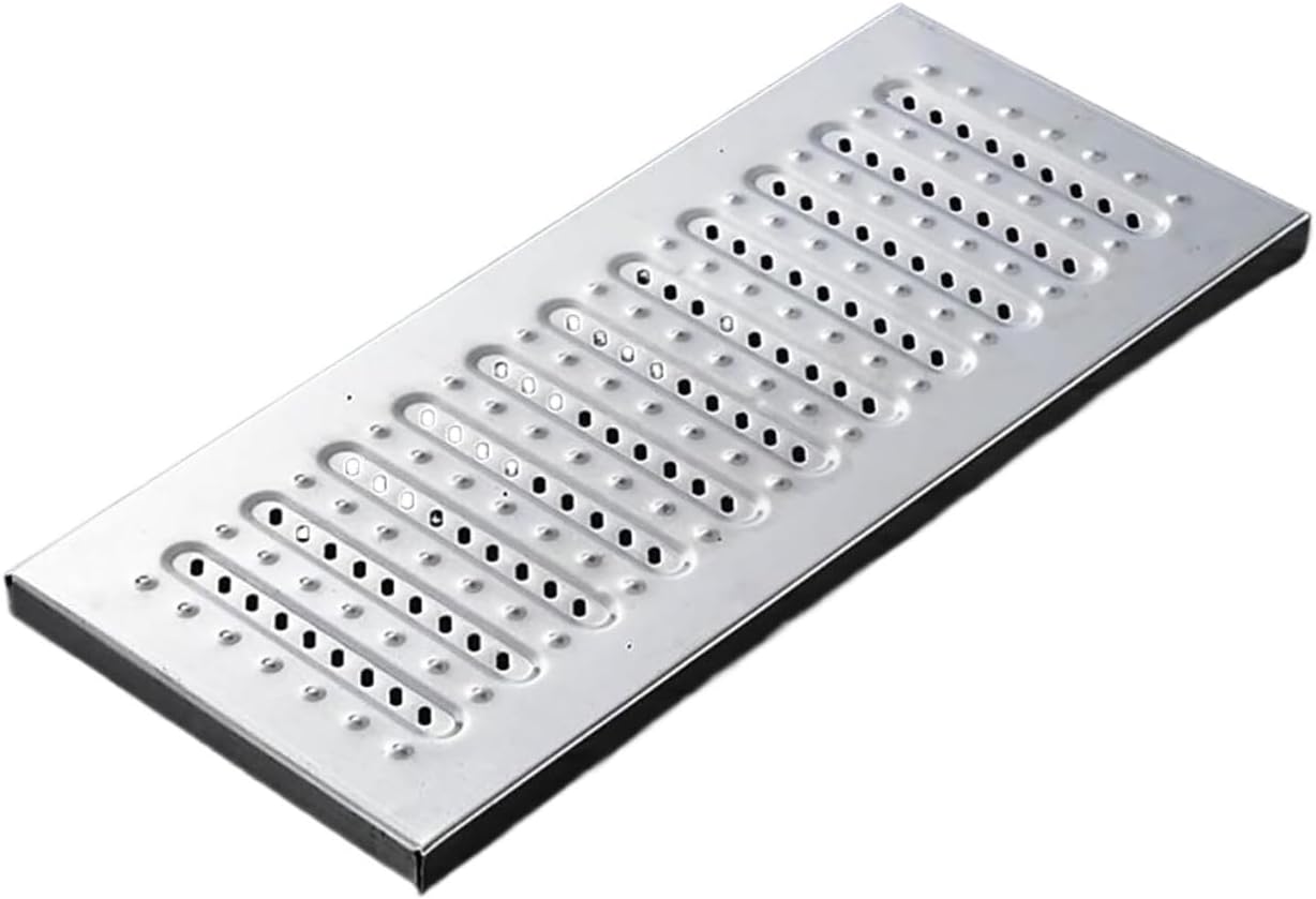 Stainless Steel Trench Drain Grate Cover-Non-Slip Floor Drain Grate-1.5mm/2mm Thickness, 2/4 Pack Outdoor Channel Grate(58x15x2.5cm 2pcs(1.5mm))