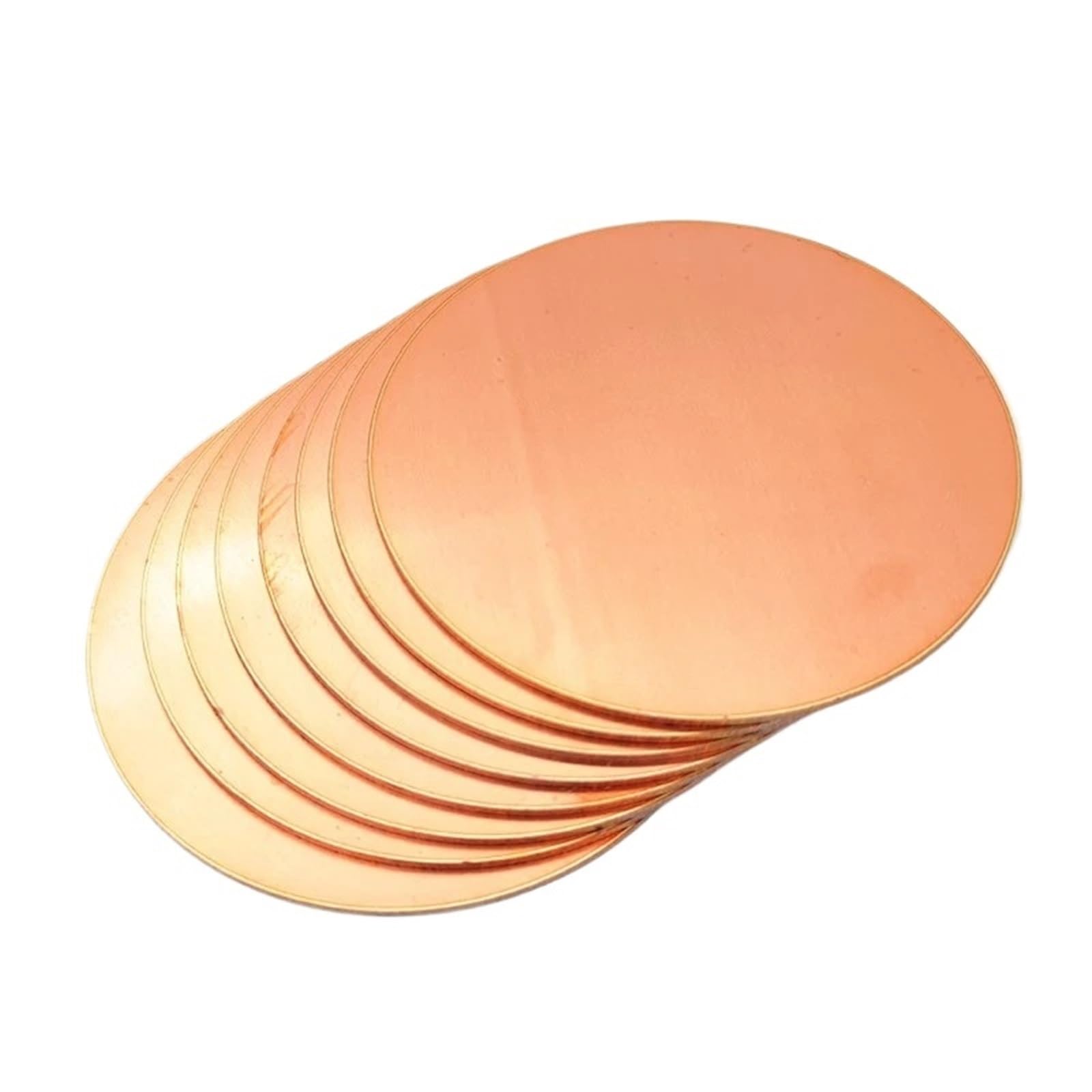 5 Stück T2-Kupferscheibenblech, runde Platte aus reinem Kupfer, Durchmesser 30 mm–50 mm, Dicke 0,1 mm–5 mm(50x4mm)