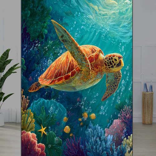 Vinilo decorativo para ventana con tortuga marina 21.6x35.4 in miniatura 5