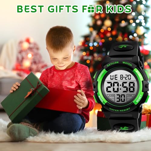 Image of Dayllon Kids Digital Watch Boys Outdoor Sports 50M Waterproof Girls Watches Alarm Clock 12 /24 H Stopwatch Calendar for Ages 3-15 Boy Girl Wristwatch Kids Gift