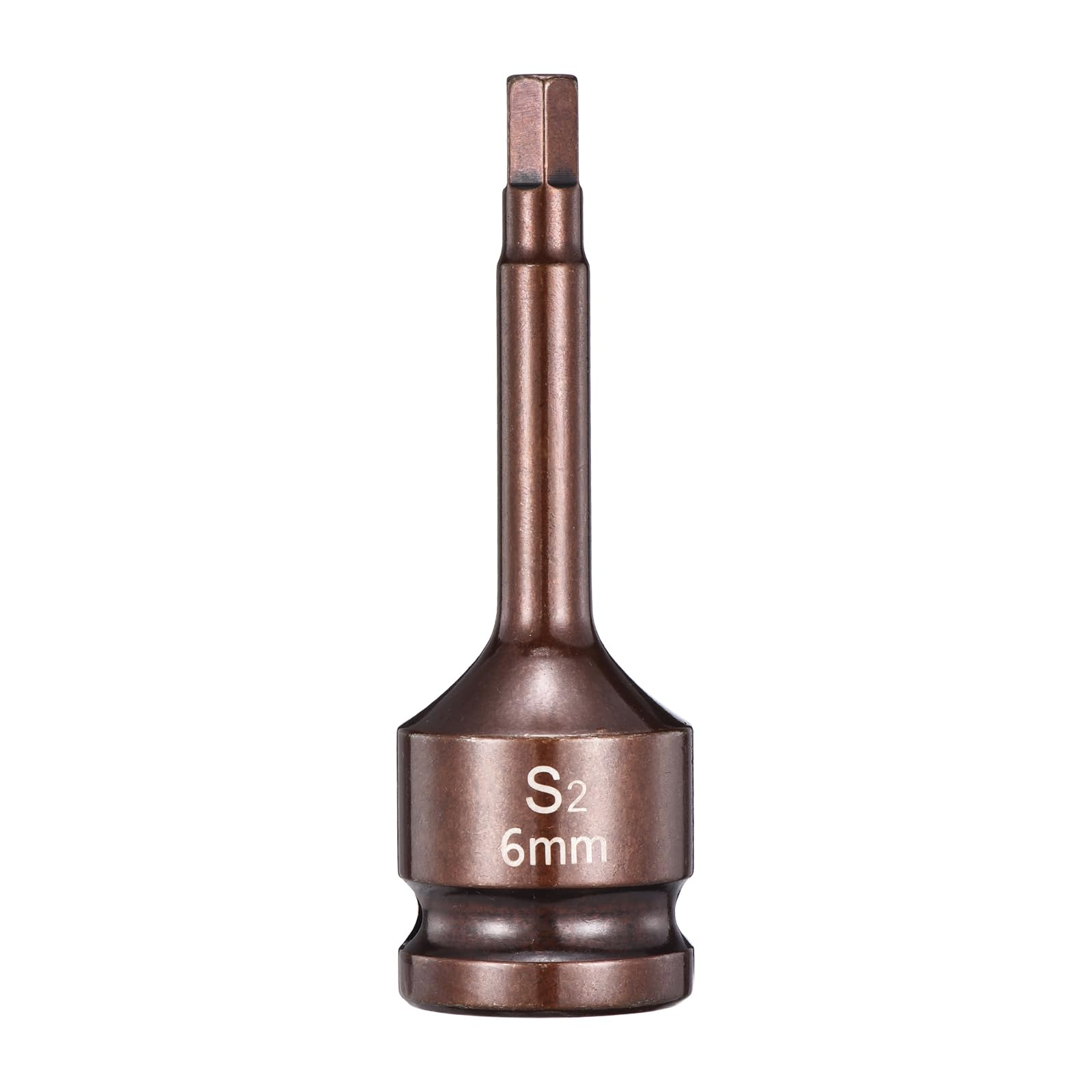 sourcing map Impact Hex Bit Socket 1/2" Drive 6H (6mm) Hex Bits 3" Length S2 Steel Metric Impact Wrench Socket Adapter Tool for Automotive Repair Industrial Construction and Home DIY